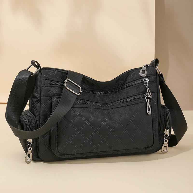 Middle-aged Woman's Embroidered Thread Bag Single-shoulder Crossbody Bag Waterproof Mom's Bag