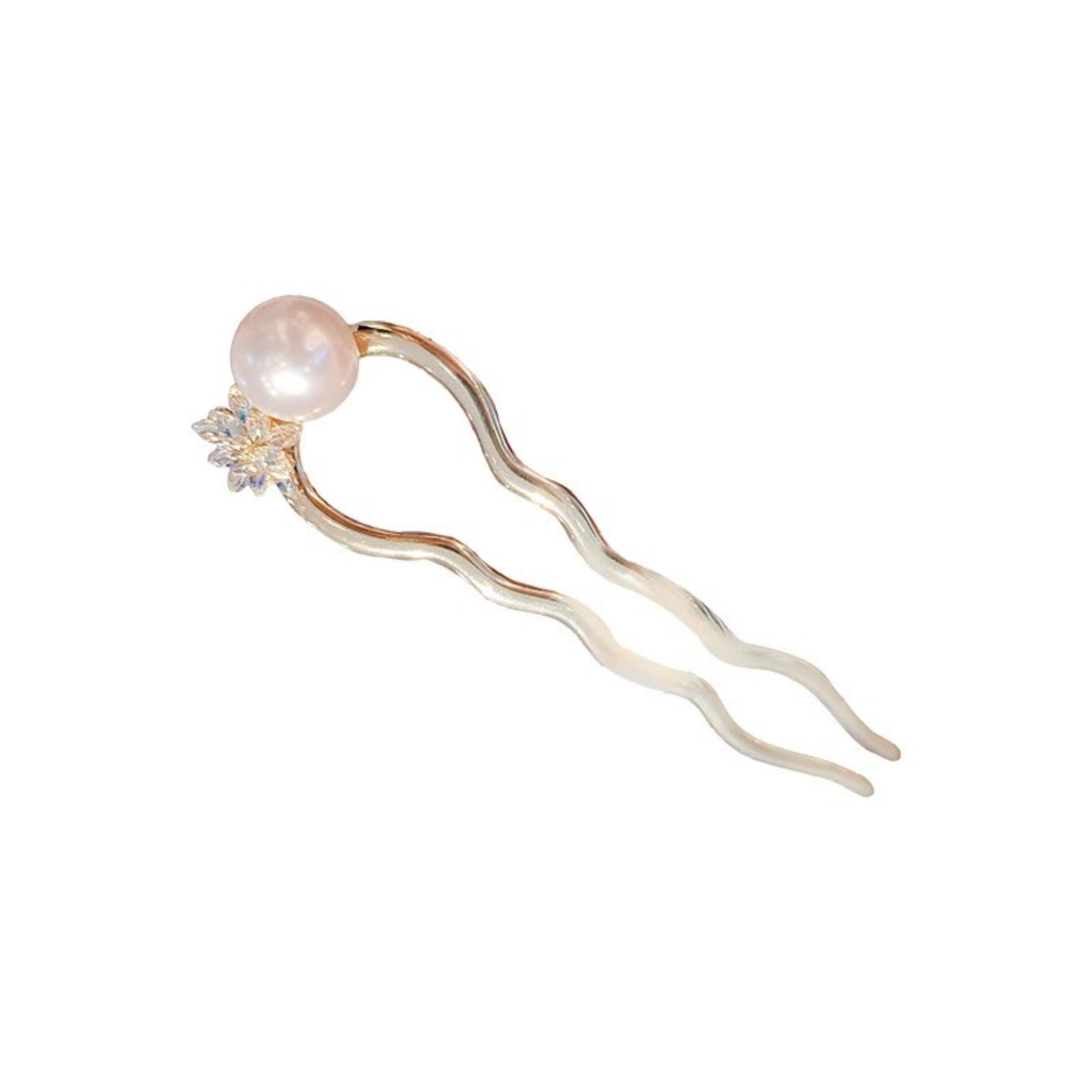 

Elegant Pearl Snowflake Hairpin For Women Classic Minimalist Modern Updo Hairpin U-Shaped Hair Comb Hair Accessory Hair Clip One Size белый