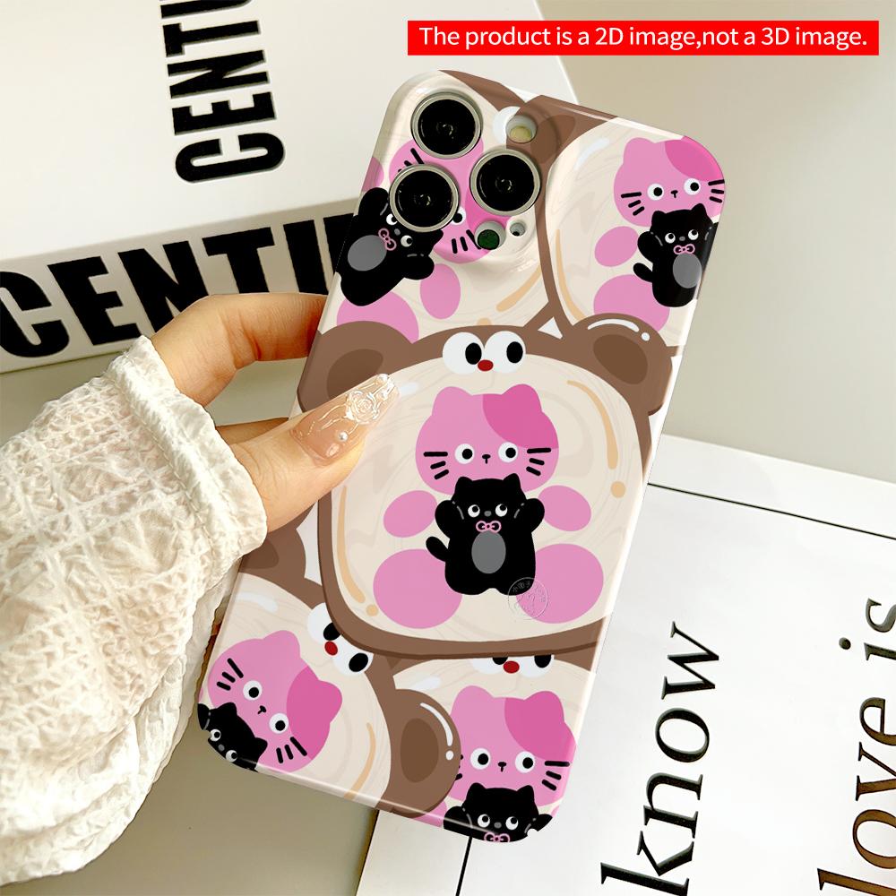 Cute Cat Toast Pattern Phone Case All inclusive film hard phone case, compatible with iPhone 18 Pro Max 17 16 15 14 13 12 11