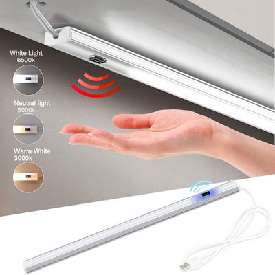 5V USB LED Kitchen Cabinet Light 3 Colors Changing Smart Hand Sweep Sensor Lamp Wardrobe Closet Lighting Bedroom Reading lampTube 30/40/50cm