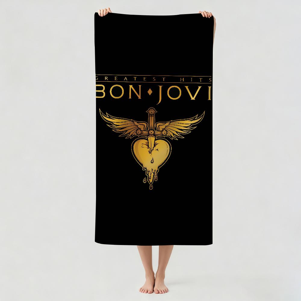 Asciugamano per Band Rock B-Bon J-Jovi Asciugamano da Bagno Applicabile per Nuoto Leggero Campeggio Yoga Spiaggia Esterno