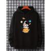 Cartoon meditation astronaut planet rocket print men's autumn/winter hooded sweatshirt loose casual pullover sweatshirt