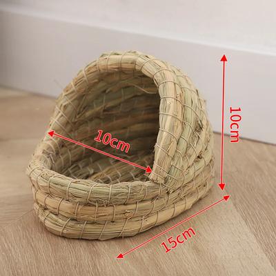 Hand Woven Straw Bird Nest Tiger Skin Parrot Peony Nest Rutin Chicken Nest Egg Laying Warmth Preservation Breeding Grass Nest