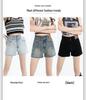 2025 Summer High Waist Black Denim A-line Shorts - Women's Versatile Wide-Leg Hot Pants