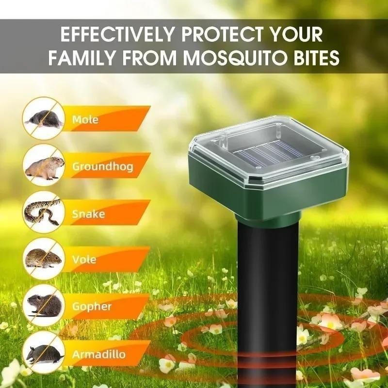 1/2/4PCS Solar Powered Ultrasonic Sonic Mole Pest Rodent Repeller Repellent Yard Outdoor Lamp Backyard Farmland Mouse Repeller