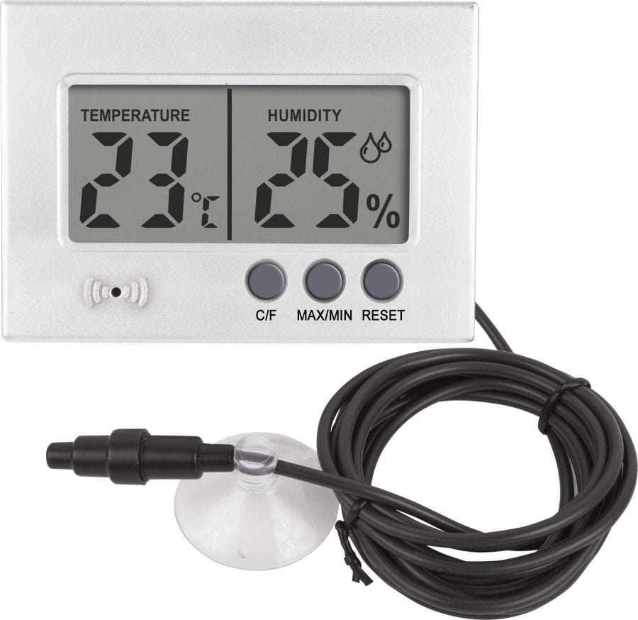 2-in-1 Outdoor Thermometer and Hygrometer with Probe, Silver
