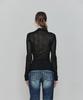 PAINORPLEASURE Lily Cowl Ribbon Top Black