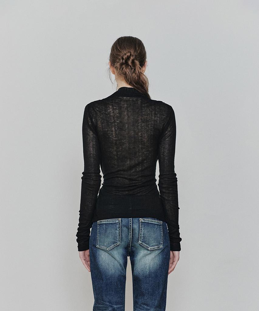 PAINORPLEASURE Lily Cowl Ribbon Top Black
