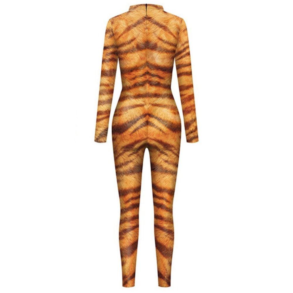 Dress Up Funny Adult Bodysuits Leopard Animal Cosplay Costume Cute Halloween Party Jumpsuit  Club