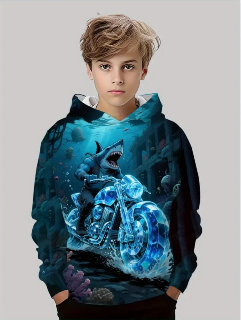 Trala Lero Tralala Hoodies Shark 3d Print Baby Boy Clothes Casual Long Sleeve Child Sweatshirt Outdoor Loose Tops Boys Clothing