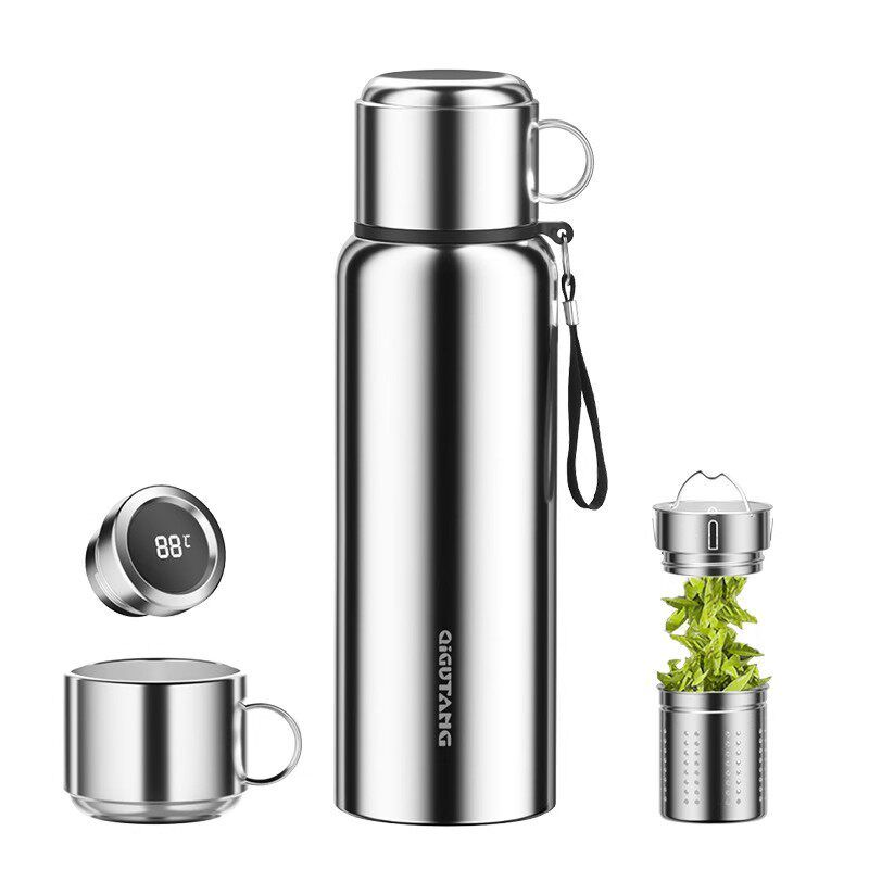 72-Hour Long-Lasting Large-Capacity Thermos Cup for Men, Tea-Water Separation, Portable Large Size 316 Stainless Steel Cup for Boys