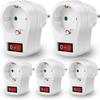 5 X European Type Conversion Socket German Standard Power Socket Converter with Switch Indicator 250 V 16 A Universal Power Adapter Socket for Travel