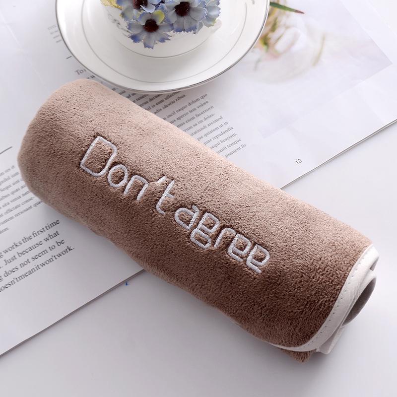 Soft Absorbent Daisy Embroidery Bath Towel with Lettered Edge - For Daily Home Use and Face Washing