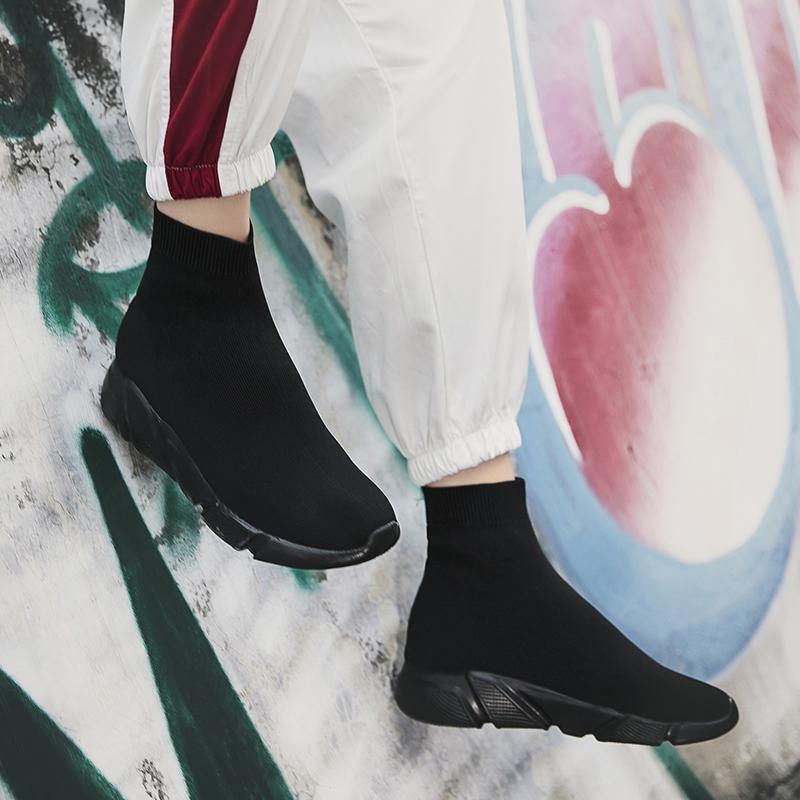 Klassische schwarze Socken Laufschuhe Herren High Sock Trainer Damen Slip-on Paar Freizeitschuhe Leichte Sneakers Herren Basket Homme