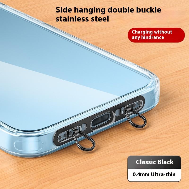 Metal Phone Hanging Tether Tab Upgraded Double Buckle Hole Ring Cell Phone Lanyard Patch Strap Replacement Part For Iphone Cases