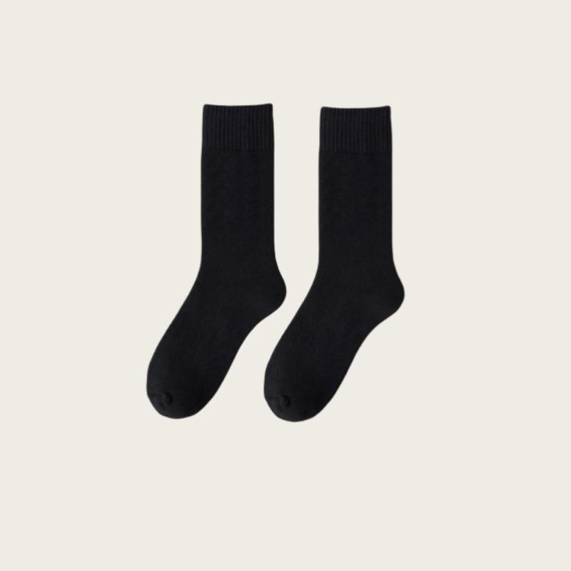 Winter and Autumn Men's Thickened and Padded Long Socks for Warmth and Insulation, Pure Color Looped Floor Socks