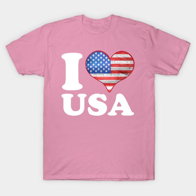 T Shirt Women I Love The Usa Patriotic Harajuku Print Kawaii Tshirt Summer Short Sleeve Female T-Shirt Top Tee