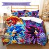 Hedgehog Sonic Pattern Bedding Quilt Set Quilt Cover Pillowcase Home Decoration Birthday Gift (1 * Duvet Cover + 2 * Pillowcase, Without Core)