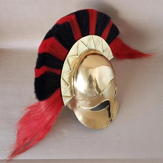 Medieval Greek Corinthian Helmet With Plume Spartan Helmet Prop Replica Roleplay Cosplay Gift Item