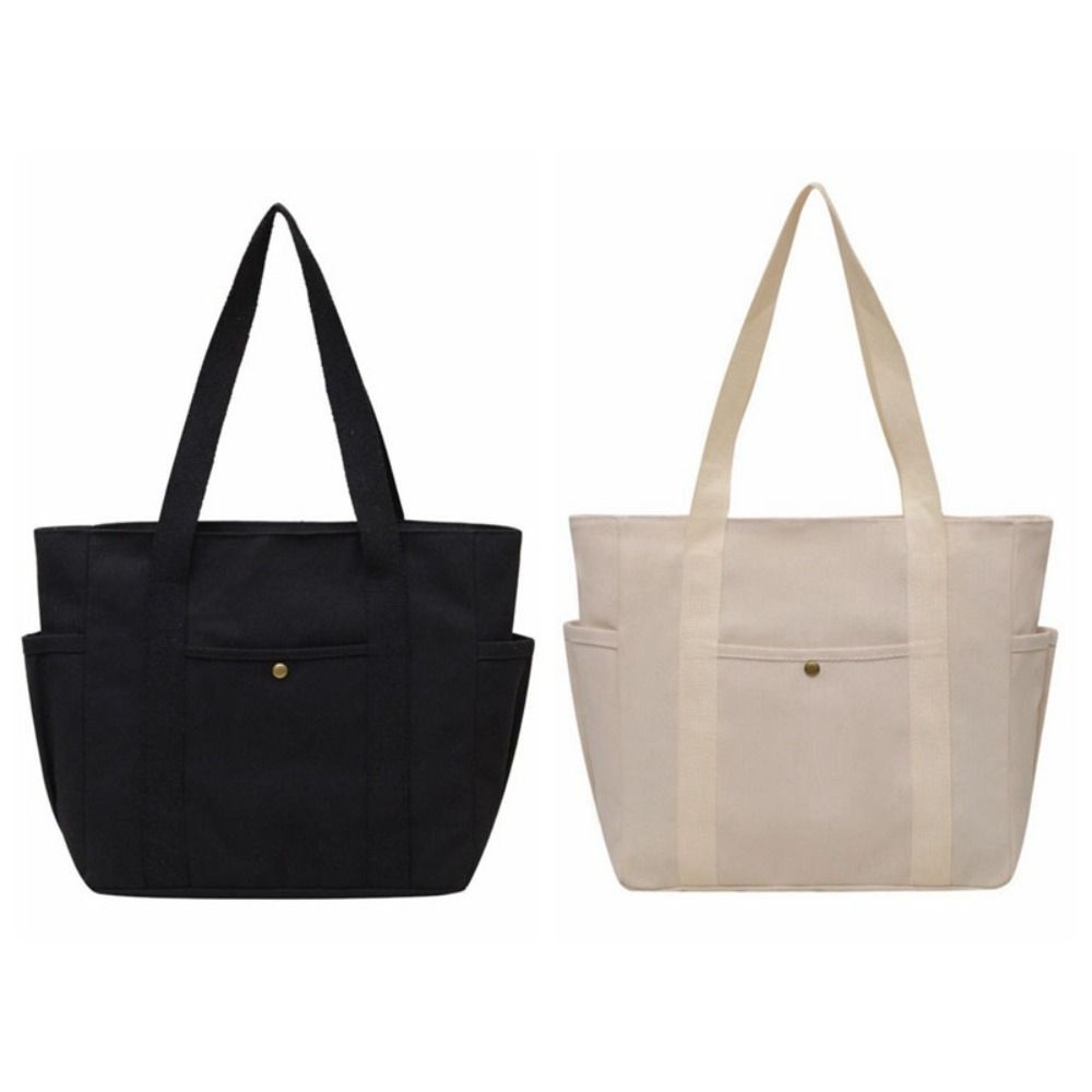 Korean Style Shopping Handbag Large Capacity Cloth Shoulder Bag Simple Canvas Tote Bag Women
