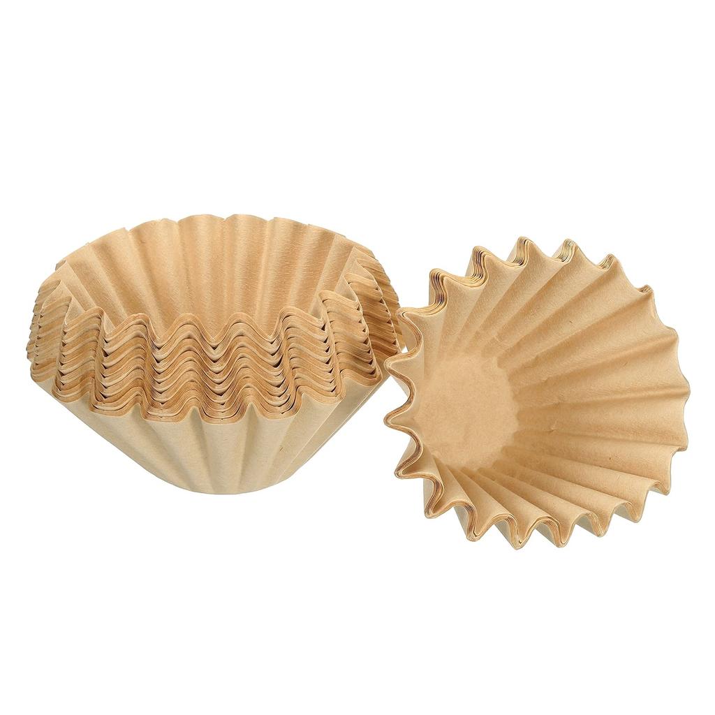 PATIKIL 2-5 Cup Wave Coffee Filters, Brown Paper Filters, 185x50mm, for Cafes, Cake Shops, and Kitchens (100 Filters)