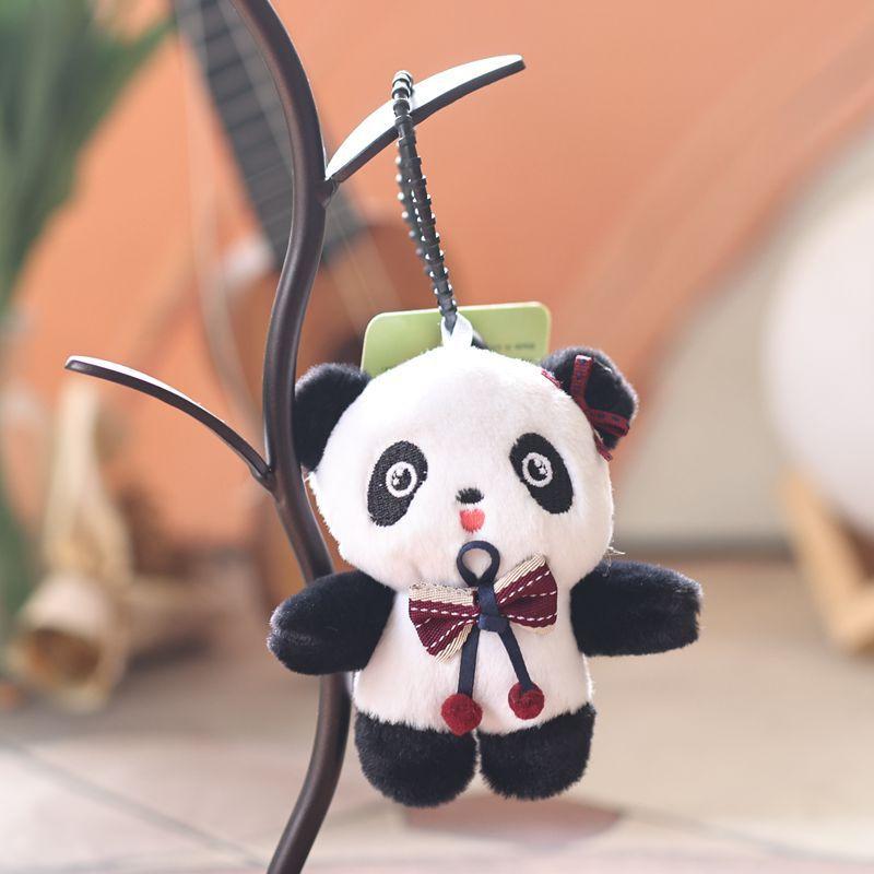 Cute Panda Plush Doll With Pp Cotton Filling For Bags And Gift Accessories