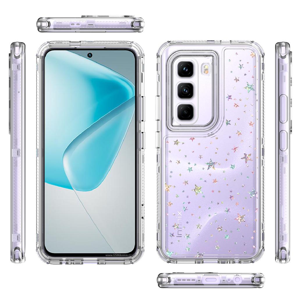 For Infinix Hot 50 Pro 4G Case Precise Cutouts Acrylic TPU Clear Phone Cover with Laser-printed Film