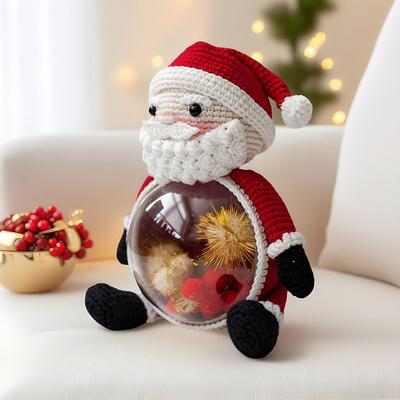Christmas Knitted Candy Jar Dolls Santa Claus Snowman Jar Clear Food Storage Container Bottle for Party Gifts