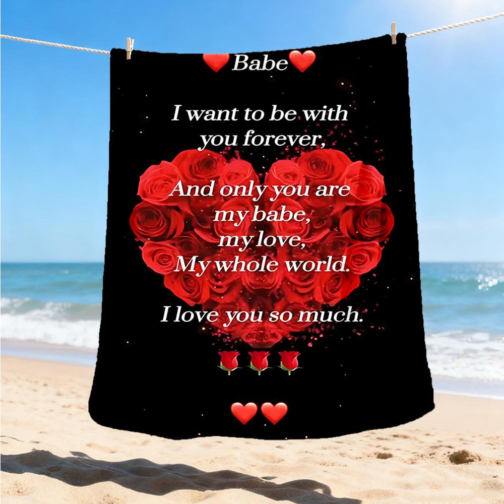 1pc Love Quotes Outdoor Blanket - Lightweight Flannel Throw For Travel, Camping, Gifts For Family Or Friends yy251114261
