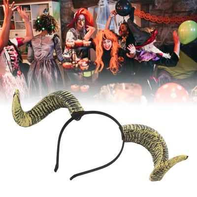 Sheep Horn Headband Exquisite Unique Funny Halloween Cosplay Party Horn Hair Hoop Accessory Photo Props