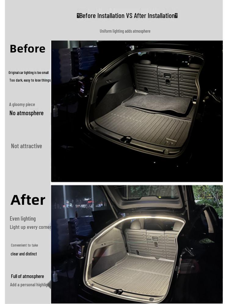 Model Y Trunk Decorative Ambient Light Strip with Magnetic Induction Switch