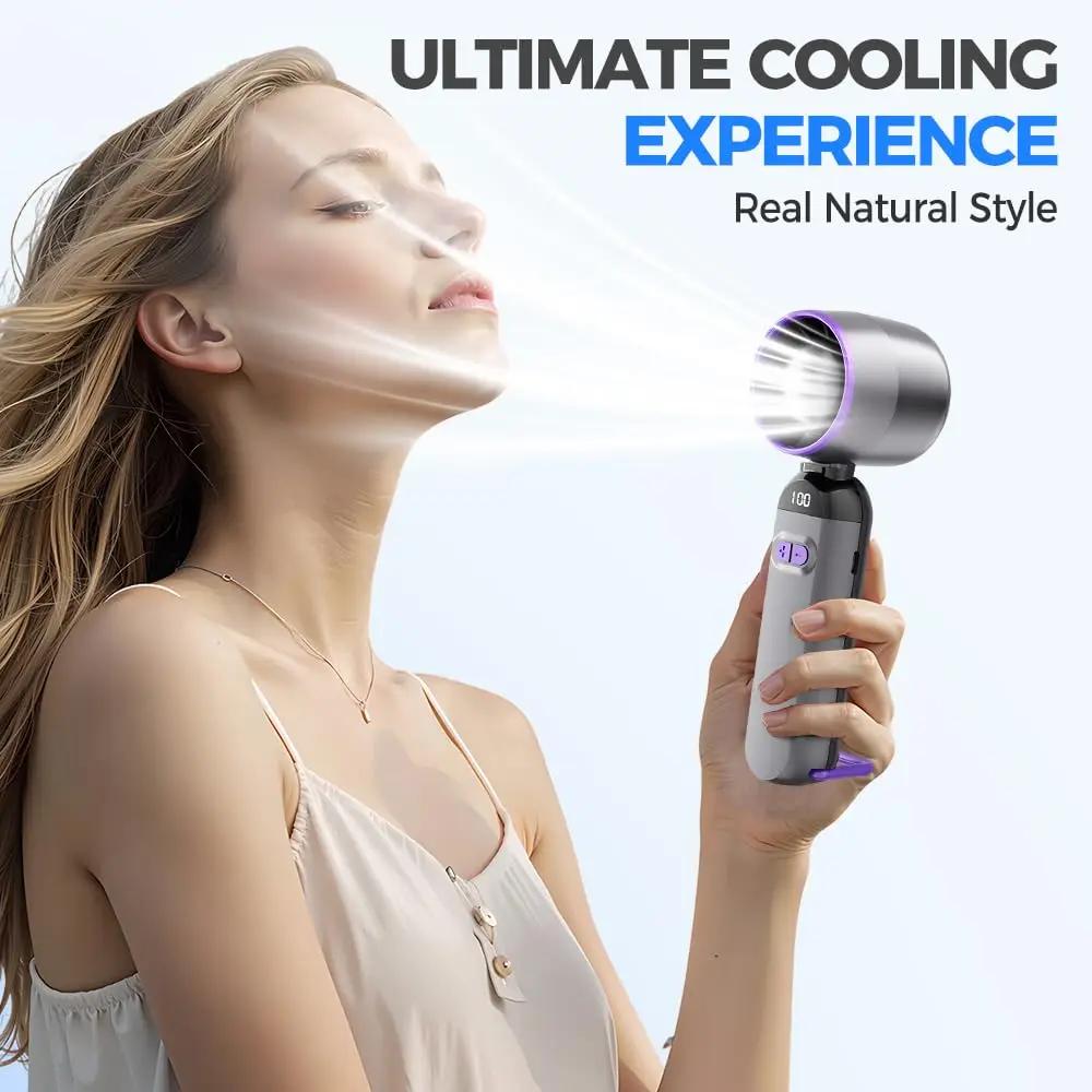 Portable Fan, Rechargeable Handheld Fans with Speed Adjustable, Summer Mini Portable Hand Fans for Travel, Vacation, Camping Etc
