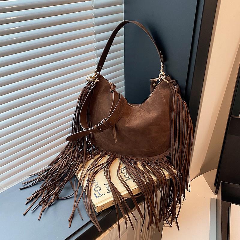 Bohemian Tassel Bag Female Niche High-end Commuting Underarm Texture Personality Cross-body