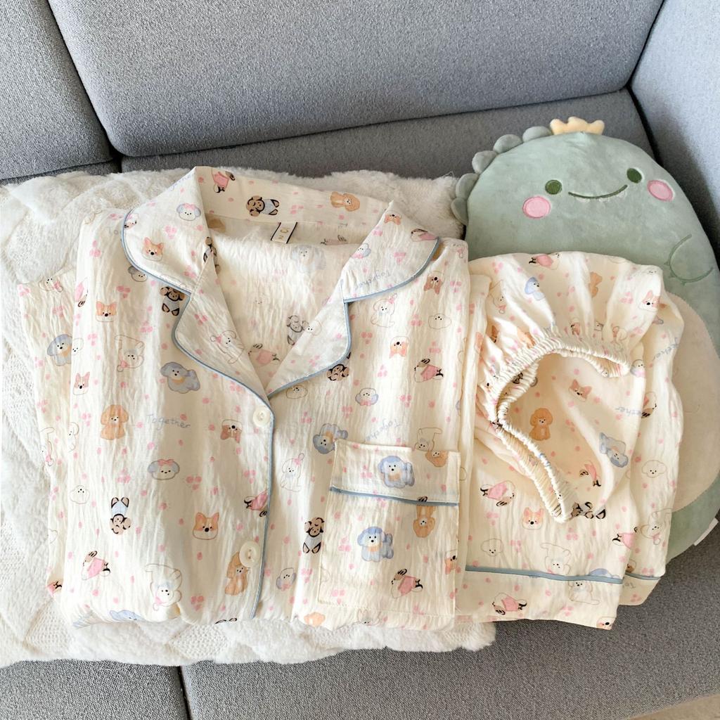 Sommer neue Pyjamas Damen kurzärmelig Shorts dünne Wolkenbaumwolle Cartoon niedlich große Größe Koreanische Version Loungewear
