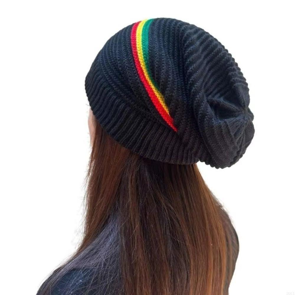 Striped Color Jamaica Knitted Hat Hip Hop Hat Skull Caps Weaving Reggae Hat Winter Autumn