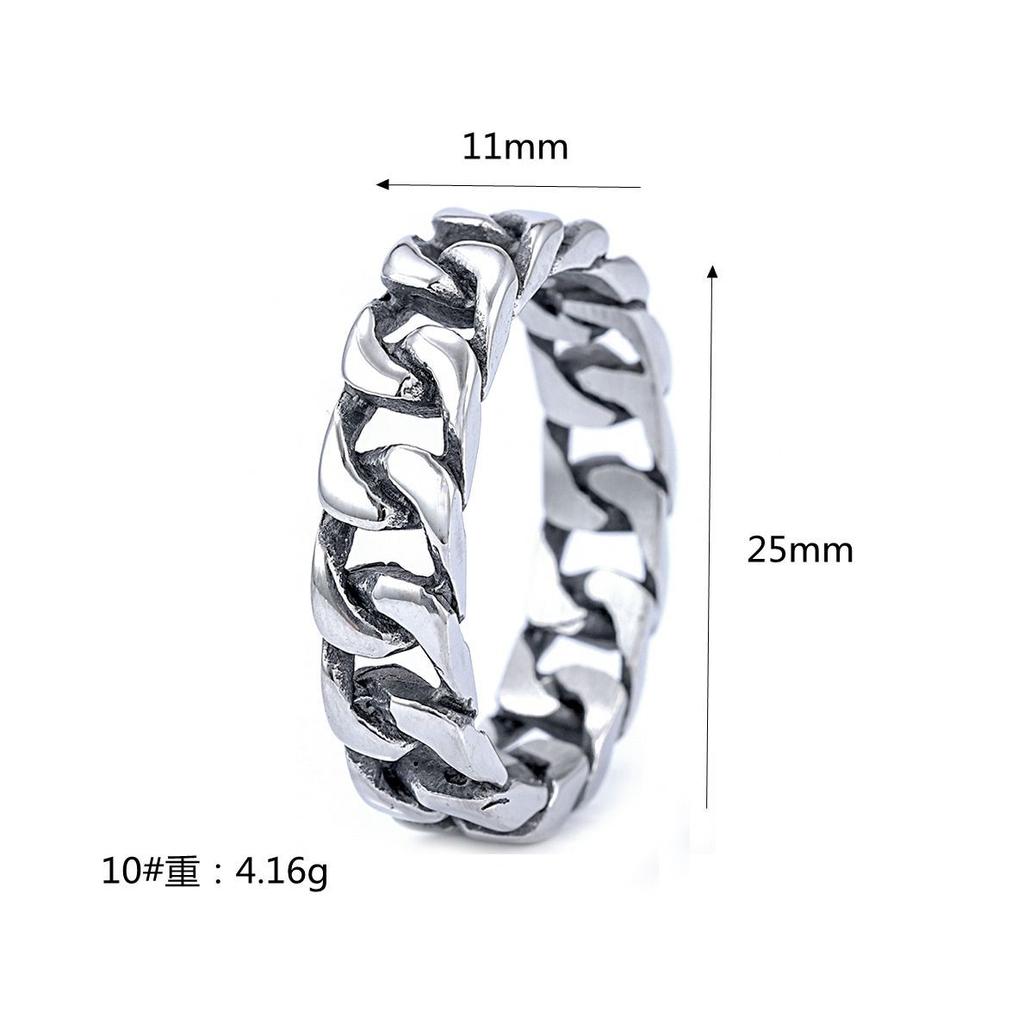 Stainless Steel Motorcycle Chain Ring Unisex Minimalist Band