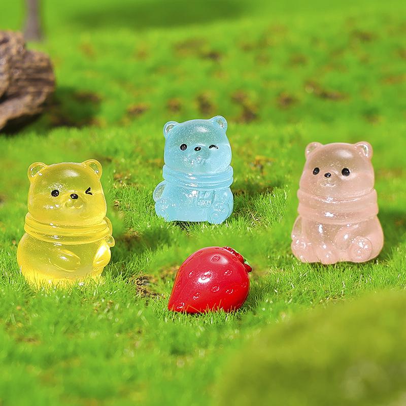 Cute Luminous Little Bear Home Garden Landscaping Resin Craft Decorative Ornaments