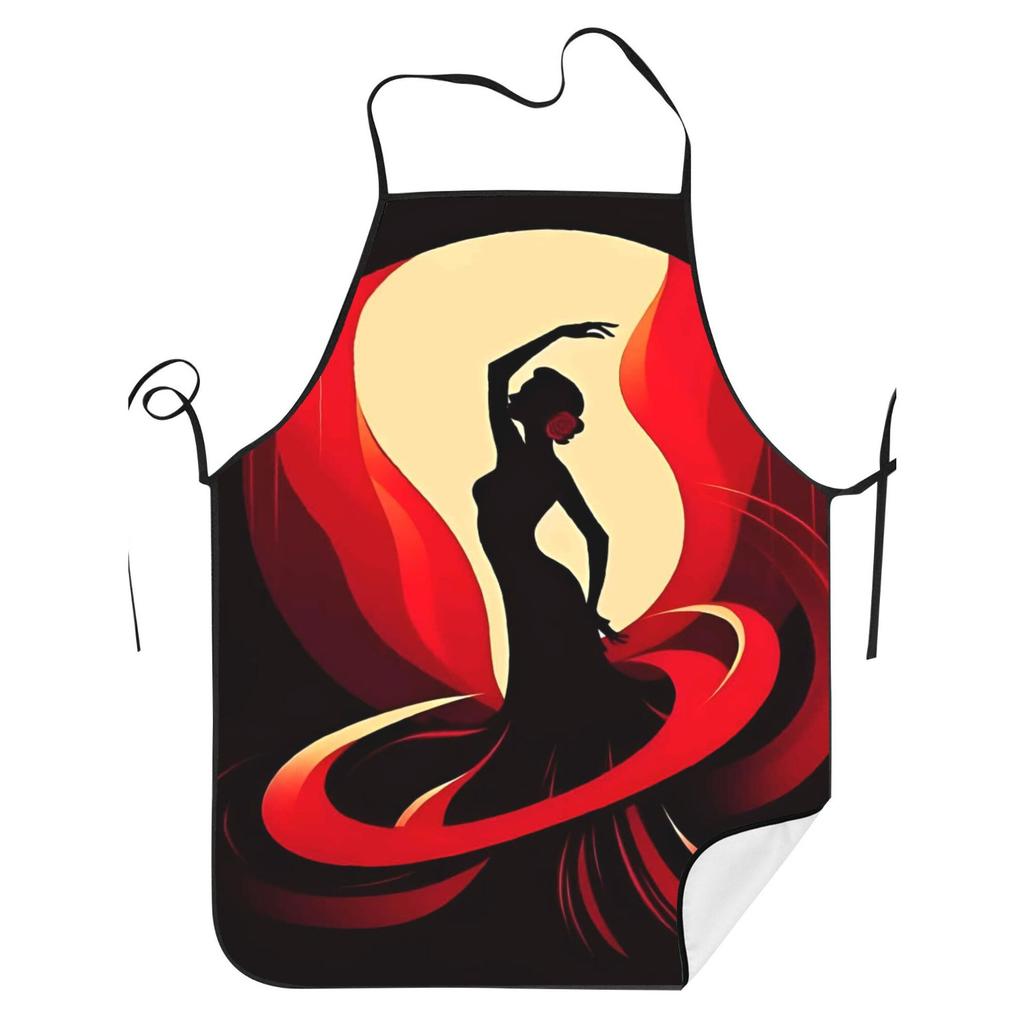 A Spanish Art-Patterned Apron Suitable for Both Men And Women, Ideal for Kitchen Baking, Outdoor Barbecues, Painting, Gardening,
