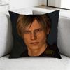 RResident Evil Leon Kennedy Pillow Case Antidustmite Pillowcase Invisible zipper silky short plush Sofa cushion cover