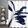 Blue Feather Shower Curtain, Bathroom Decorative Shower Curtain, Waterproof Shower Curtain with Hooks