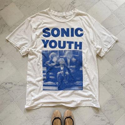 Sonic Youth Vintage Blau Grafik T-Shirt