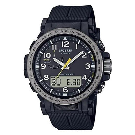 Casio Wristwatch Pro Trek Domestic Genuine Product Climber Line Radio Solar Biomass Plastic PRW-51Y-1JF Mens Black