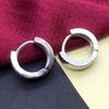 Fashion Men Women Silver Plated Smooth Round Hoop Huggie Earrings Jewelry Gift