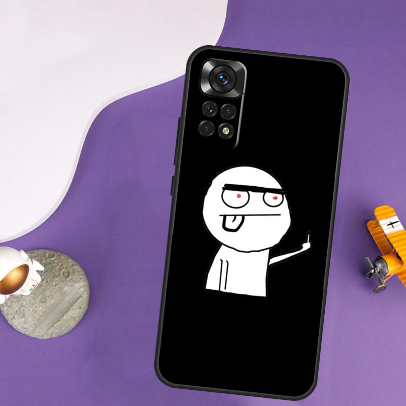 Funny Man Middle Finger Case For Xiaomi Redmi Note 13 14 Pro 12 9 10 11 Pro 10S 11S 12S Redmi 14C 13C 10C 12C Cover