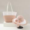Set Cappello di Paglia e Borsa Tote Con Protezione Solare per Spiaggia e Attività all'Aperto