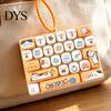 Portable Keyboard Key Pendant Mechanical Fidget Keychain Toy, 26 Tactile Analog Keys Decompression Switch Feel Stress Relief for Backpacks And Wallets