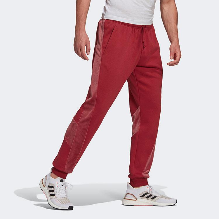 Adidas Knitted Sweatpants Men's Bright Pink Moderate Cuffed Pants H25091