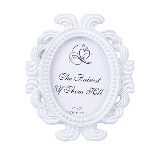 4Pcs Vintage Baroque Oval Photo Frame Mini Resin Picture Display Frame Home Bedroom Desktop Wedding Family Photo Holder Decoration