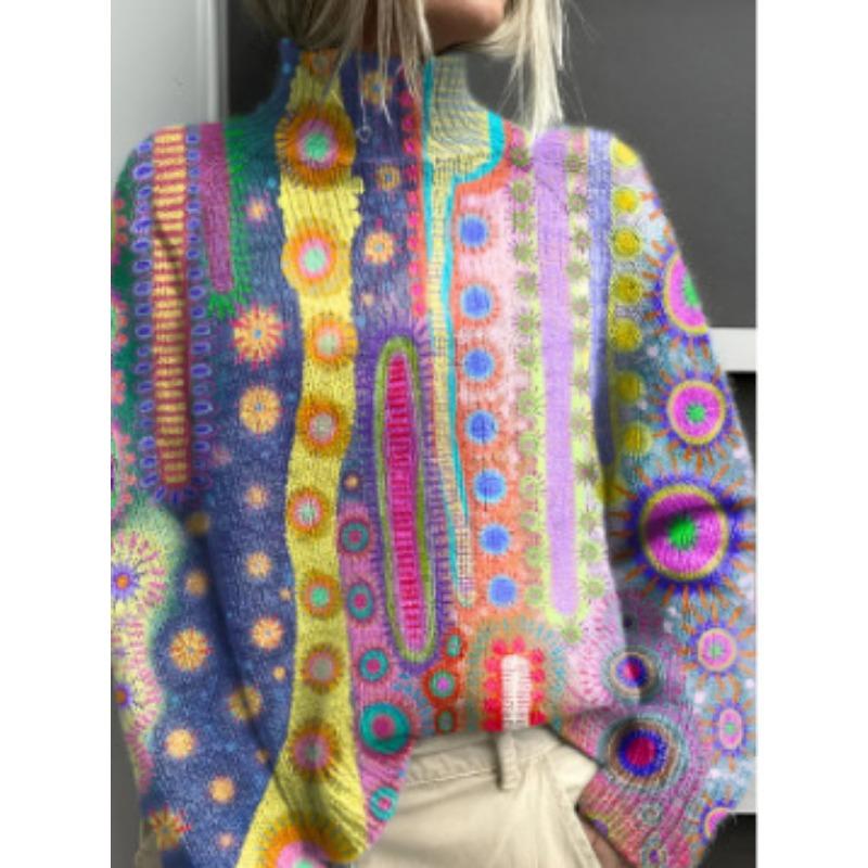 XS-6XL A Variety of Optional 2025 Latest Christmas Abstract Print Casual Outerwear Sweater