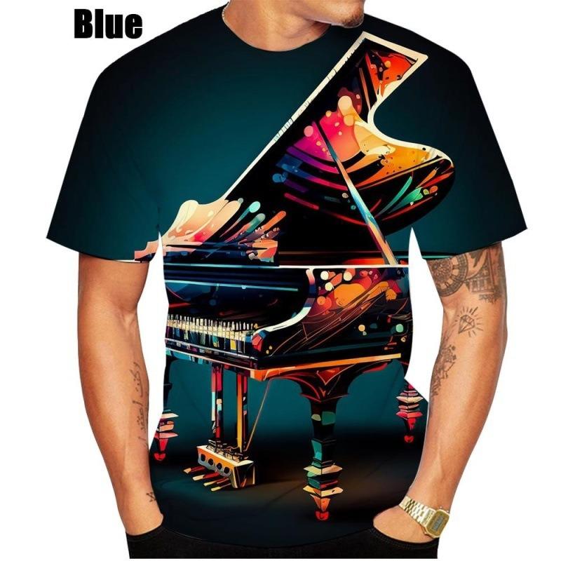 

Модная футболка с 3D-принтом, ноты фортепианной музыки, головокружение, гипнотический, забавная футболка с коротким рукавом, топы для мужчин/женщин XS